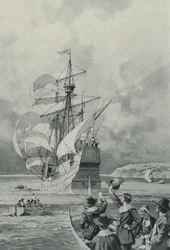 The Pilgrim Fathers Sail for the Unknown Land